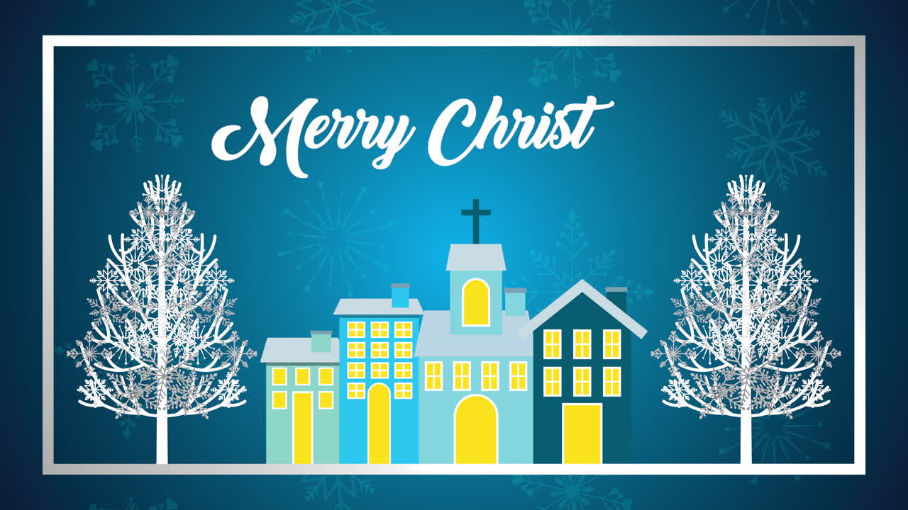 스노우 스케이프의 이웃과 함께 메리 크리스마스 애니메이션