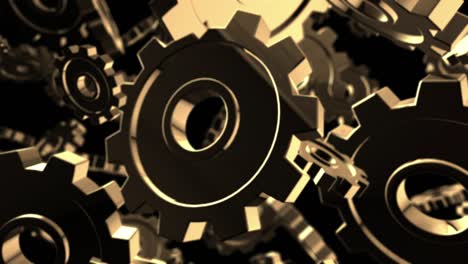 abstract golden gears background loop