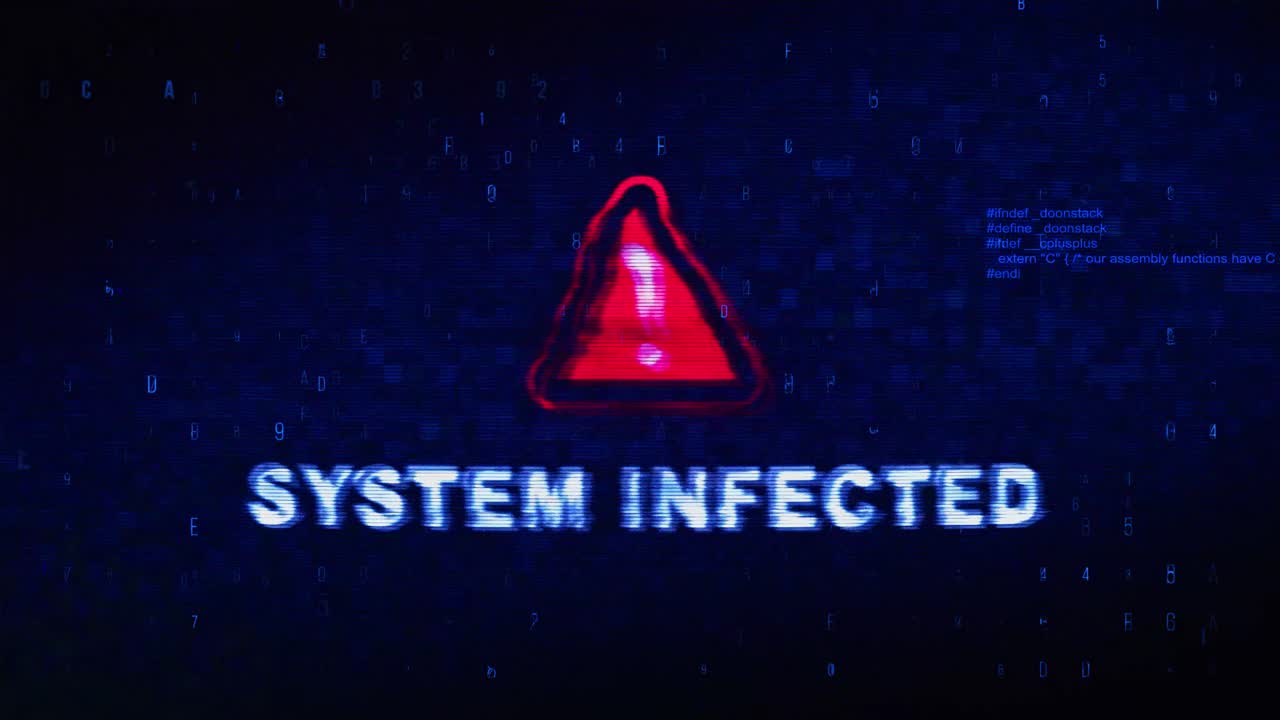 mensaje de error de sistema infectado