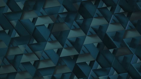 color azul oscuro del minimalismo. vista superior. representación 3d de animación en bucle con el movimiento de triángulos geométricos. fondo sin fin para la presentación. animación de negocios