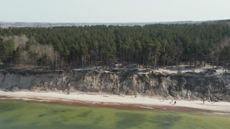 AERIAL:-People-Enjoying-Sunny-Day-in-The-Dutchman's-Cap-Viewpoint-on-Parabolic-Dune