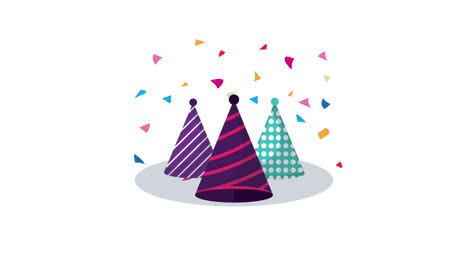 sombreros de fiesta coloridos con confeti