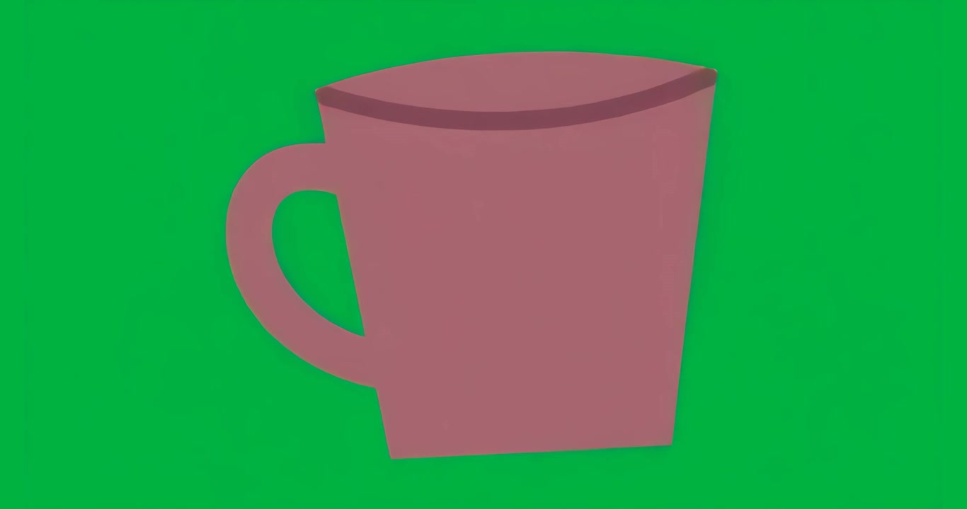 On loading stylized mug rotating left to right for preview with blue mosaic on clear background