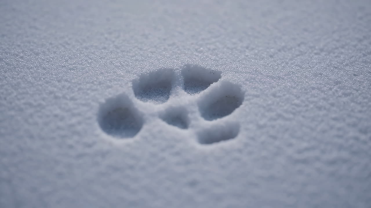 Paw Print in Fresh Snow