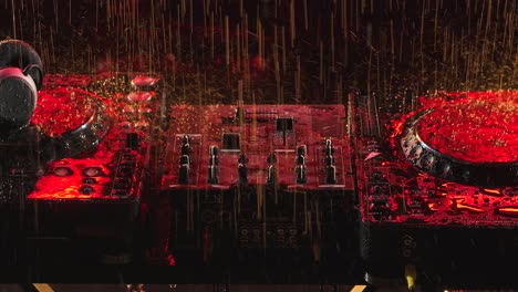 dj equipment in the rain