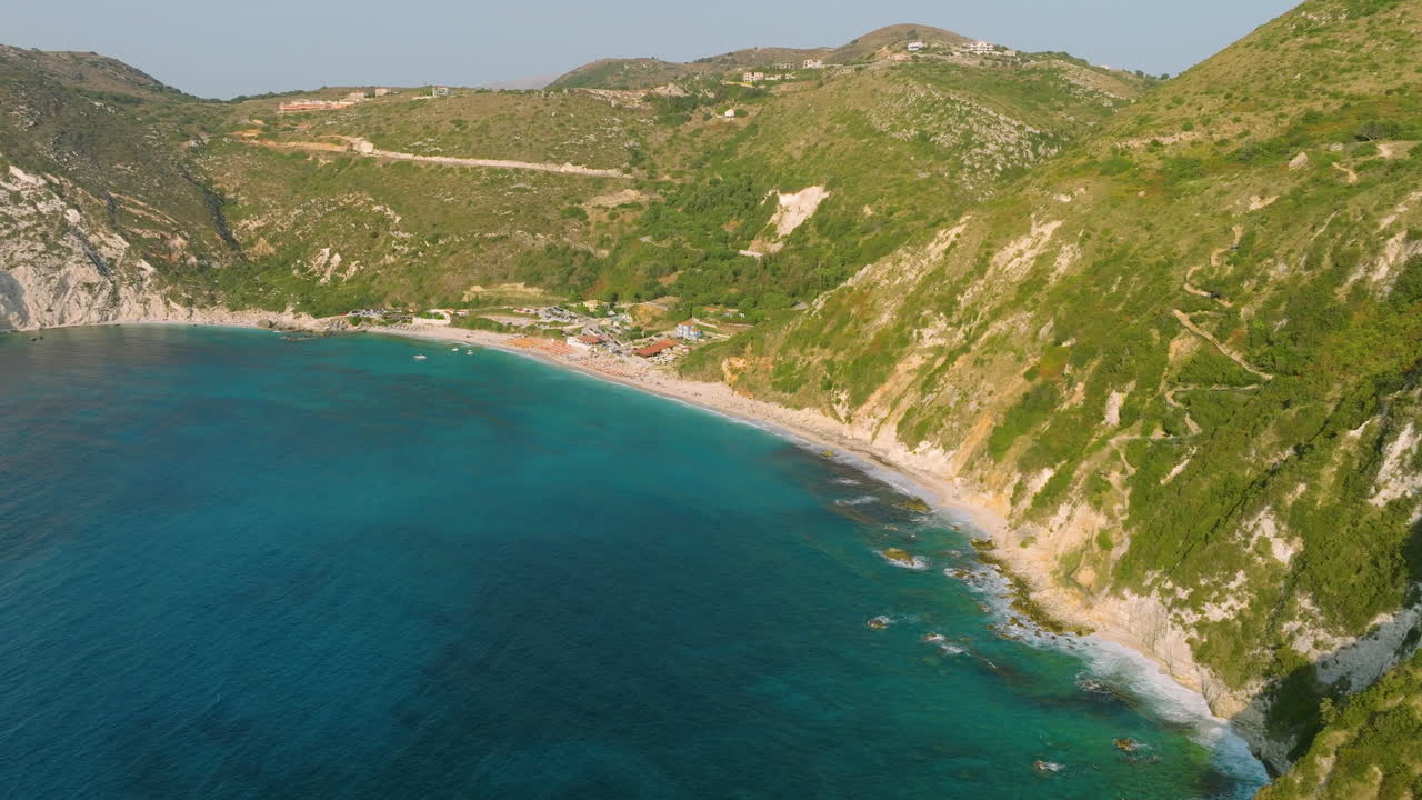 Aerial view of a beautiful beach in Italy