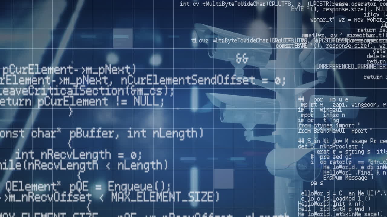 cctv 카메라의 애니메이션과 그리드 상의 데이터 처리