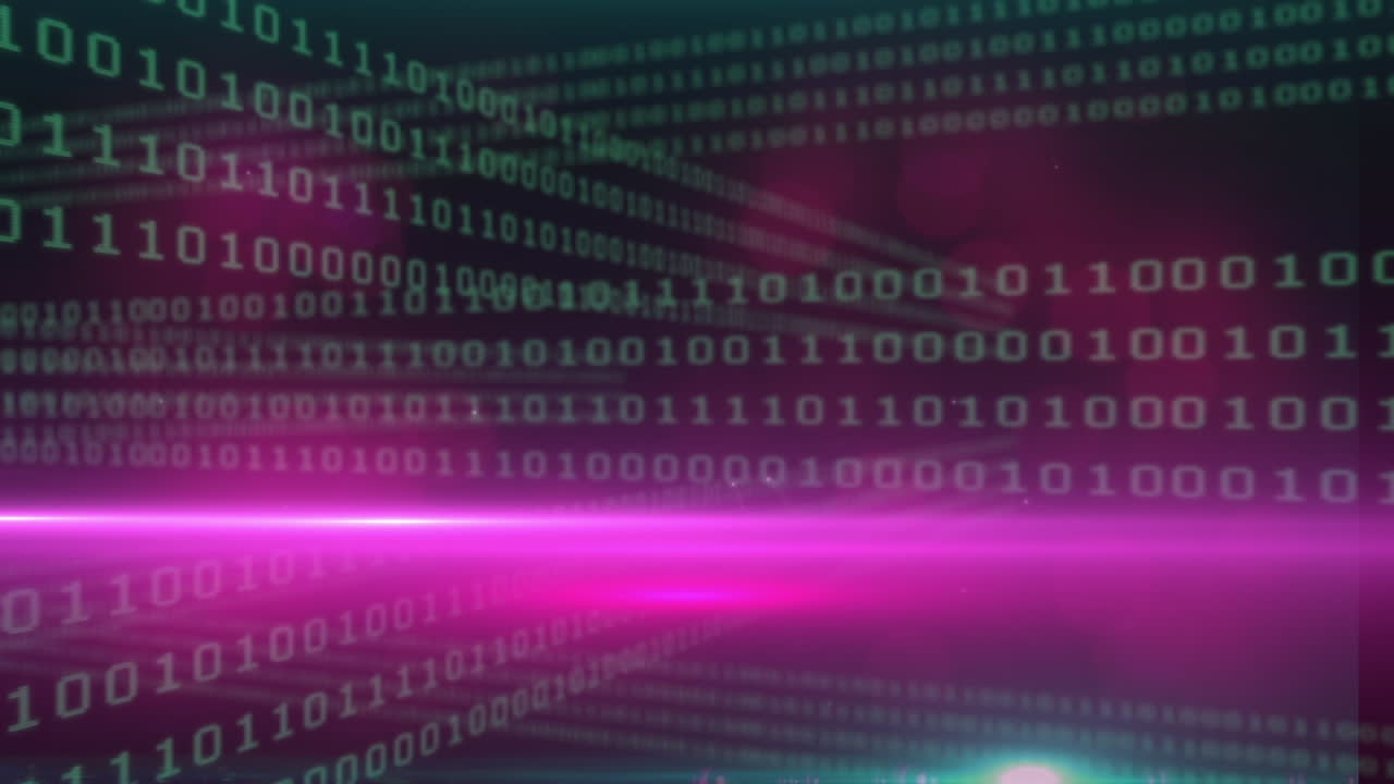 Animation of glowing spots over binary coding