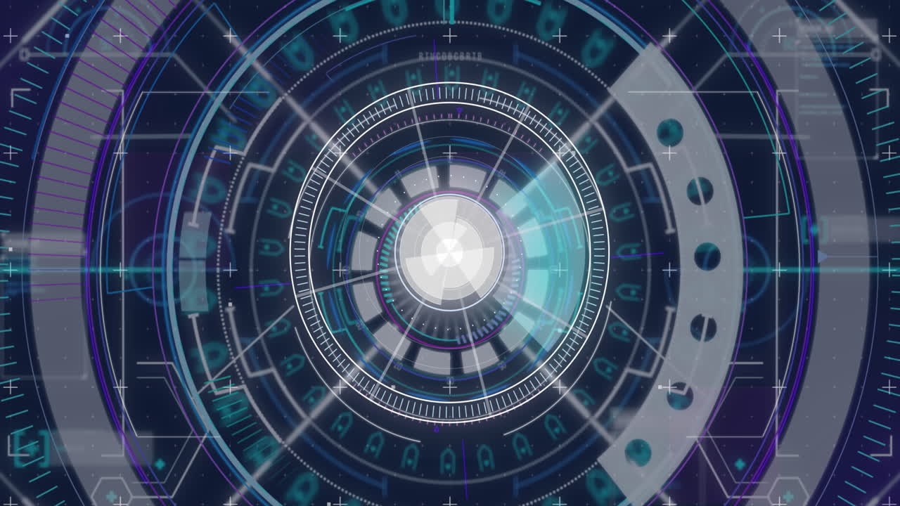 animación de la interfaz digital sobre un fondo negro