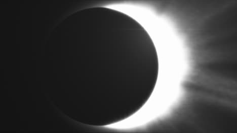 eclipse solar total, el sol detrás de la luna