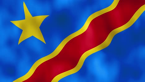 congo flag waving in the wind