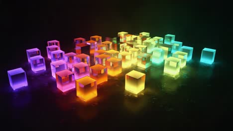 abstract illuminated cubes
