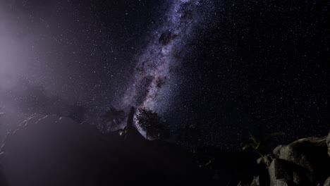 milky way galaxy over sandstone canyon walls