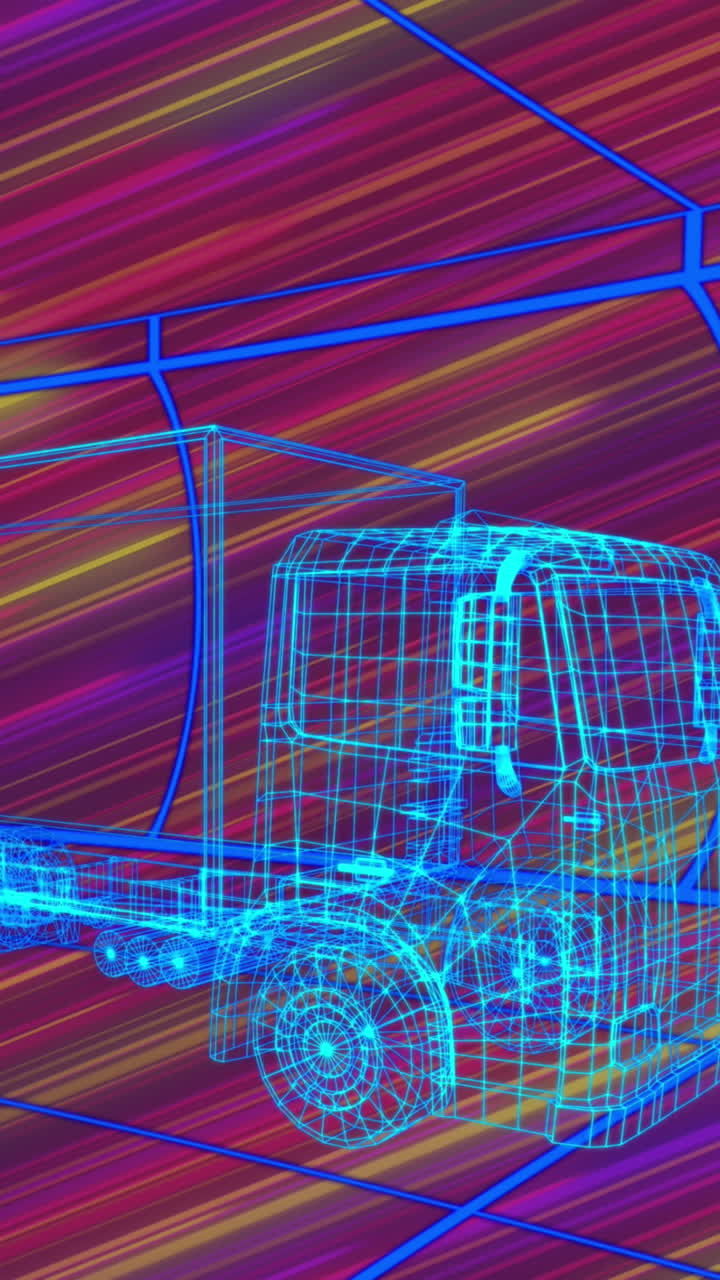 다채로운 움직이는 배경에 트럭 프로젝트의 애니메이션