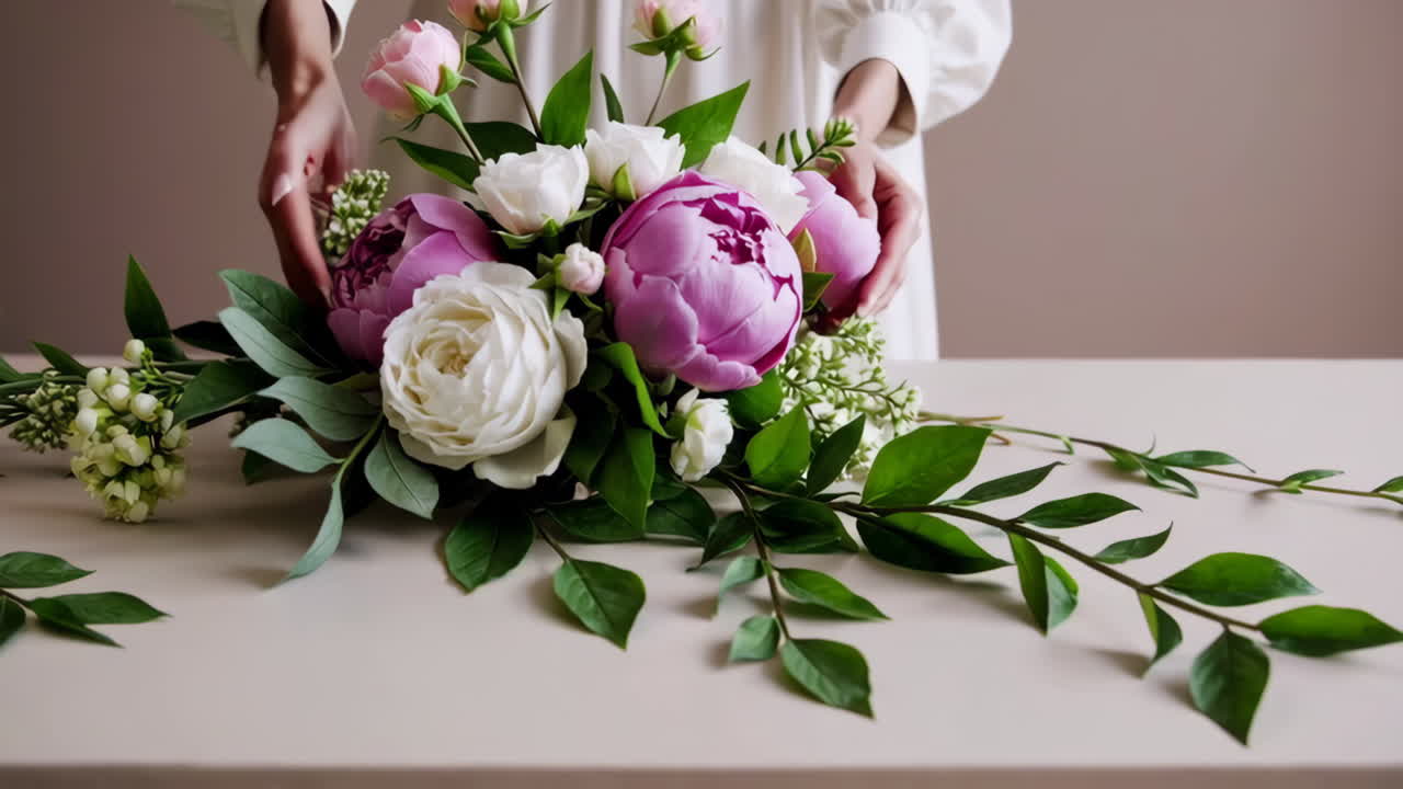 создавая красивую цветочную аранжировку