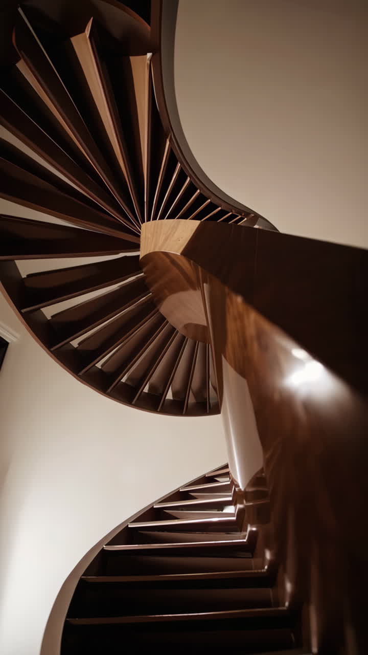 Elegant Wooden Spiral Staircase