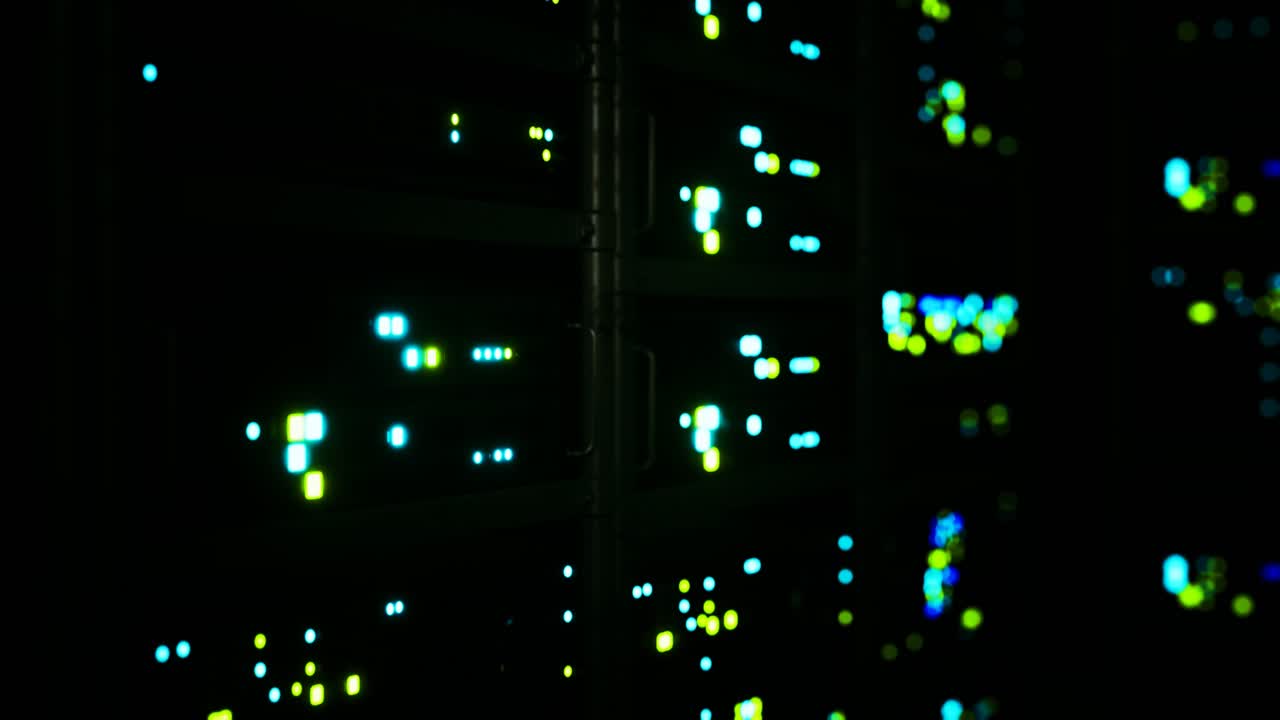 Clean industrial interior of a data server room with servers
