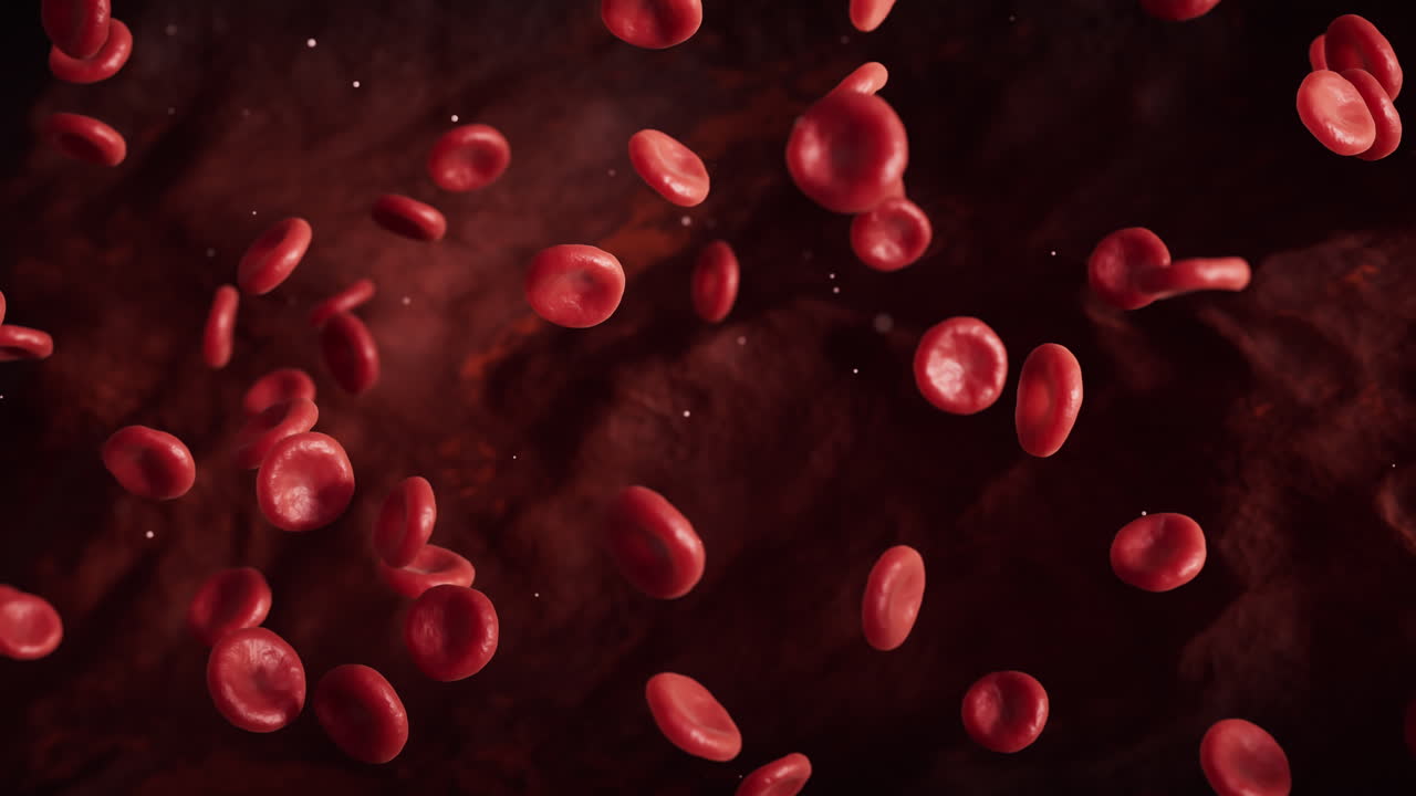 Red blood cells with biological and medical concept, 3d rendering