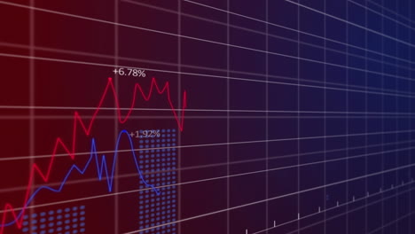 animación de múltiples gráficos con números cambiantes y patrón de cuadrícula sobre fondo negro