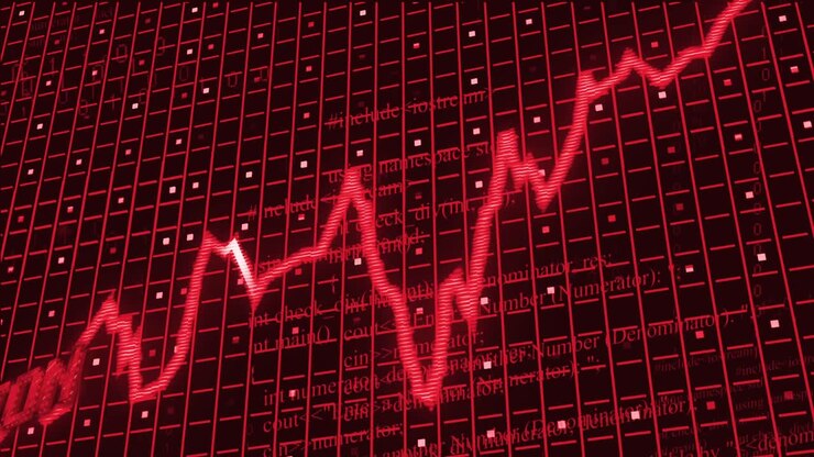Animation of slumpflation text over data processing