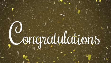 animation of congratulations text over confetti on green background