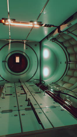 el interior de una nave espacial futurista