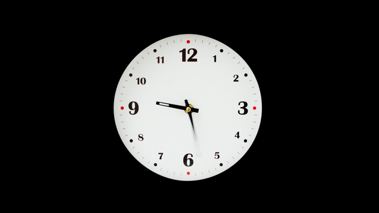 Shooting of hours. Time lapse. Alpha channel included. Shooting of the dial of hours