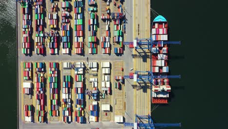 Container ship in export and import business and logistics