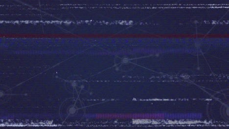 animation of networks of connections with over data processing