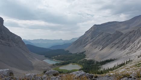 mountain ponds valley cloud shade static rockies kananaskis alberta canada