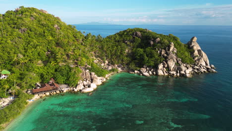 aerial view of scenic natural seascape with pristine ocean sea water and enchanted tropical paradise destination in koh tao thailand south east asia