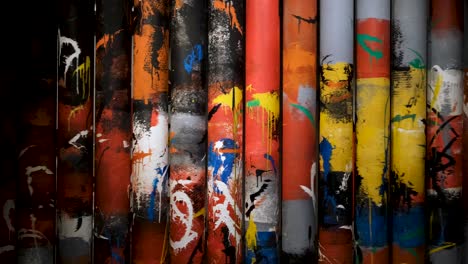 colorful graffiti on pipes