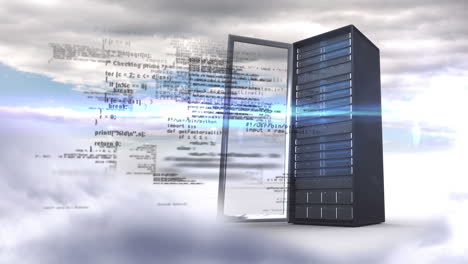 animación del servidor con procesamiento de datos en las nubes