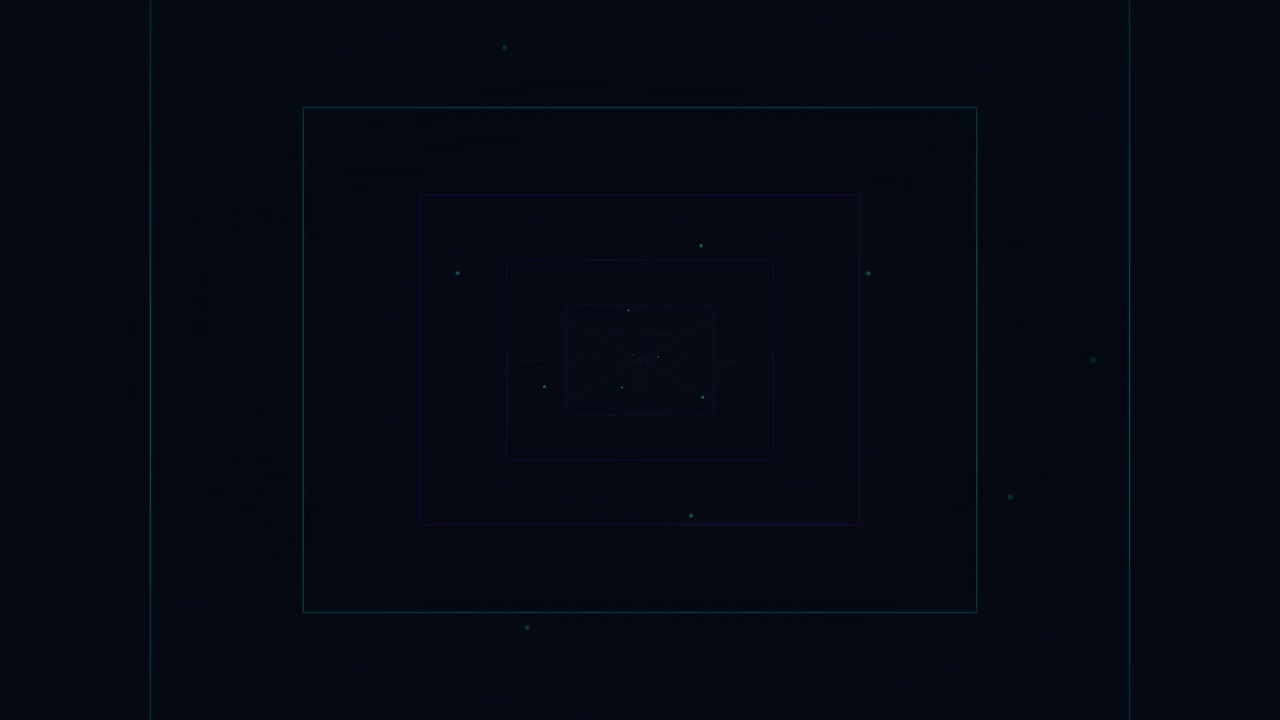 Abstract Digital Tunnel with Floating Particles and Geometric Frames