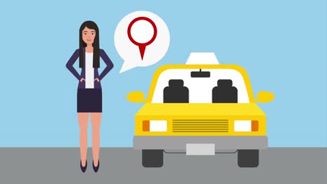mujer con pointer servicio de localización taxi