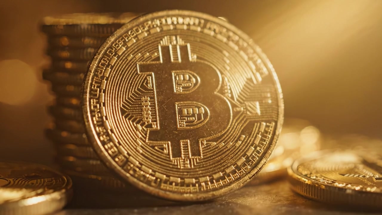 Esplorando le complessità delle criptovalute: uno sguardo ravvicinato a monete Bitcoin che brillano alla luce, simboleggiando investimento e innovazione nell'era digitale.