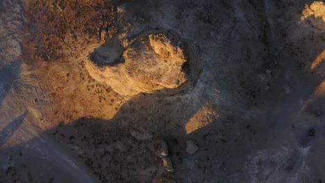 Top-down-shot-of-Trona-Pinnacles-at-sunset