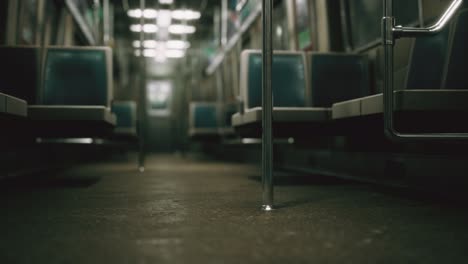 subway car in usa empty because of the coronavirus covid-19 epidemic