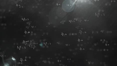 animation of mathematical equations on black background