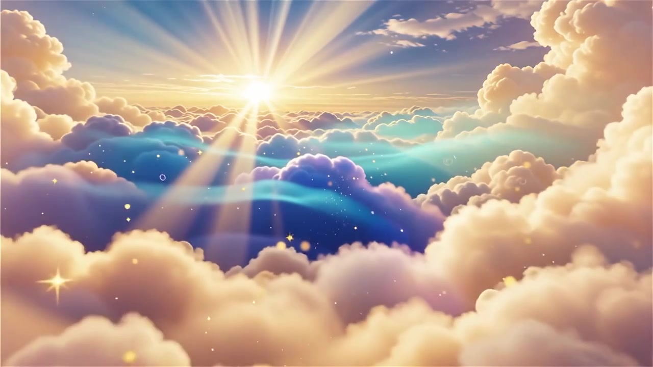 Fondo Cristiano de Adoración con Luz Celestial