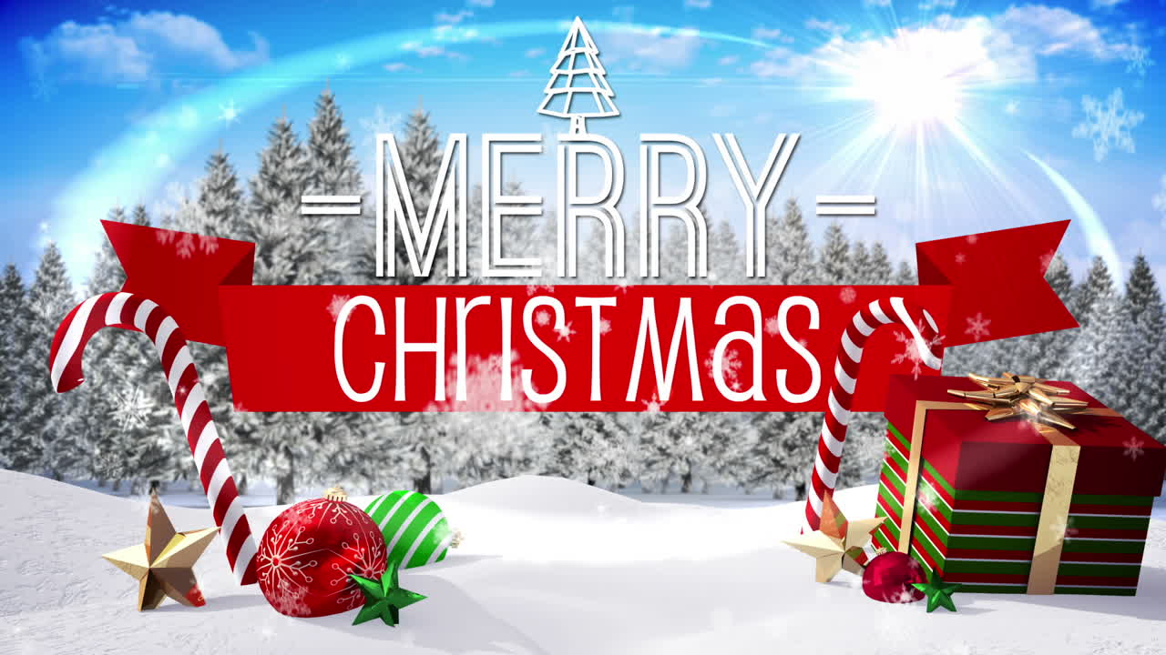 메시지와 함께 완벽한 크리스마스 장면