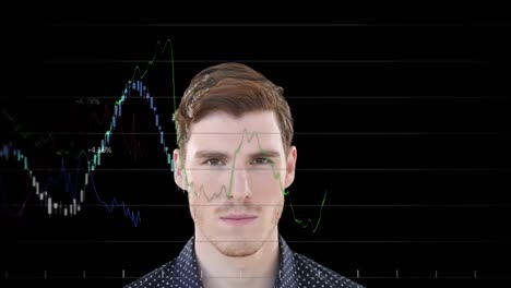 Animación-Del-Procesamiento-De-Datos-Sobre-Un-Hombre-De-Negocios-Caucásico-Usando-Un-Teléfono-Inteligente