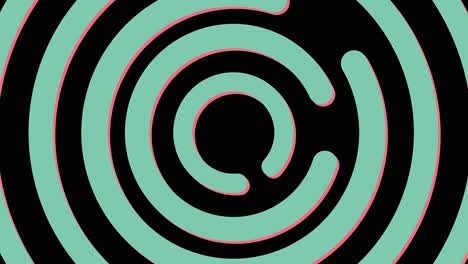 fondo animado abstracto con laberinto de color retro giratorio y formas geométricas concéntricas