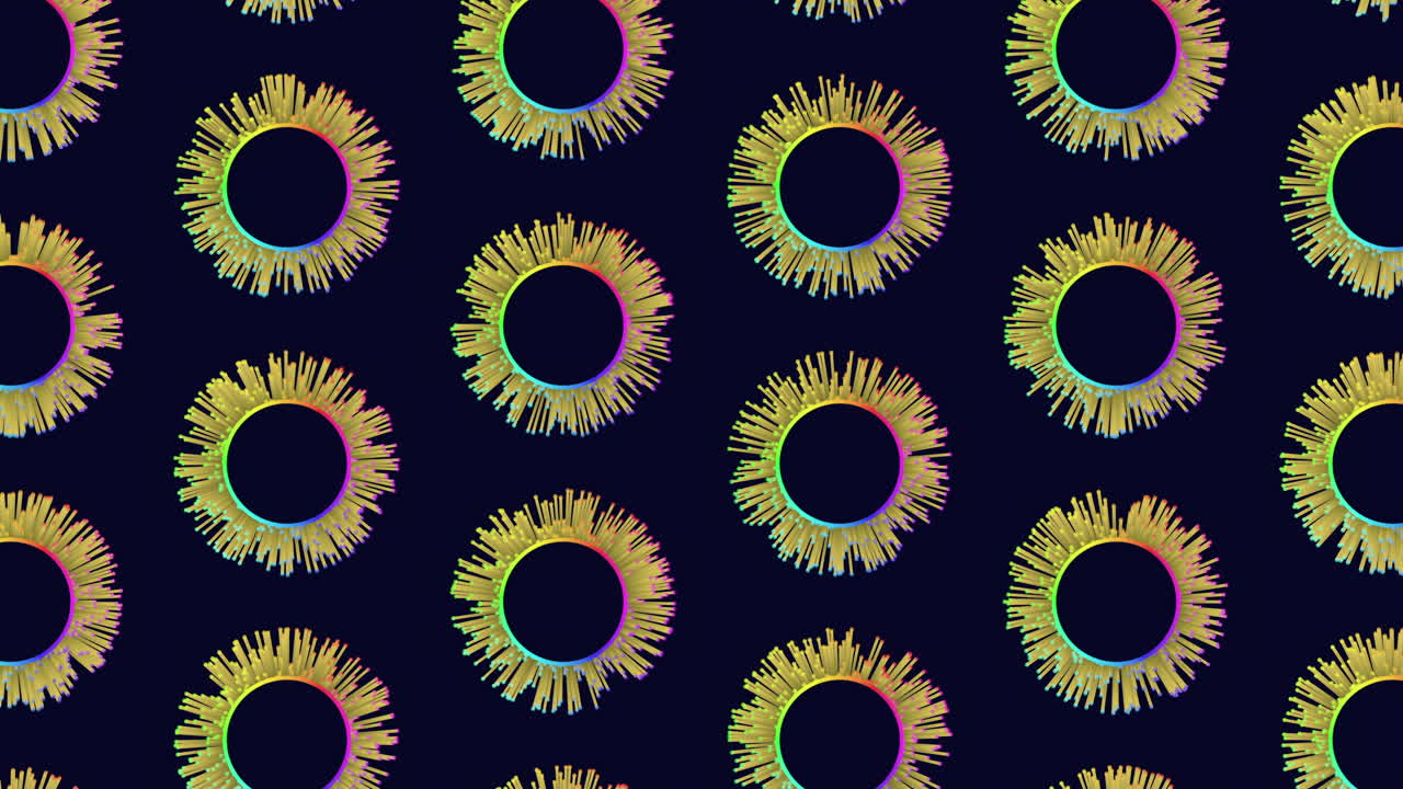 Colorful circles forming a captivating pattern on a black background