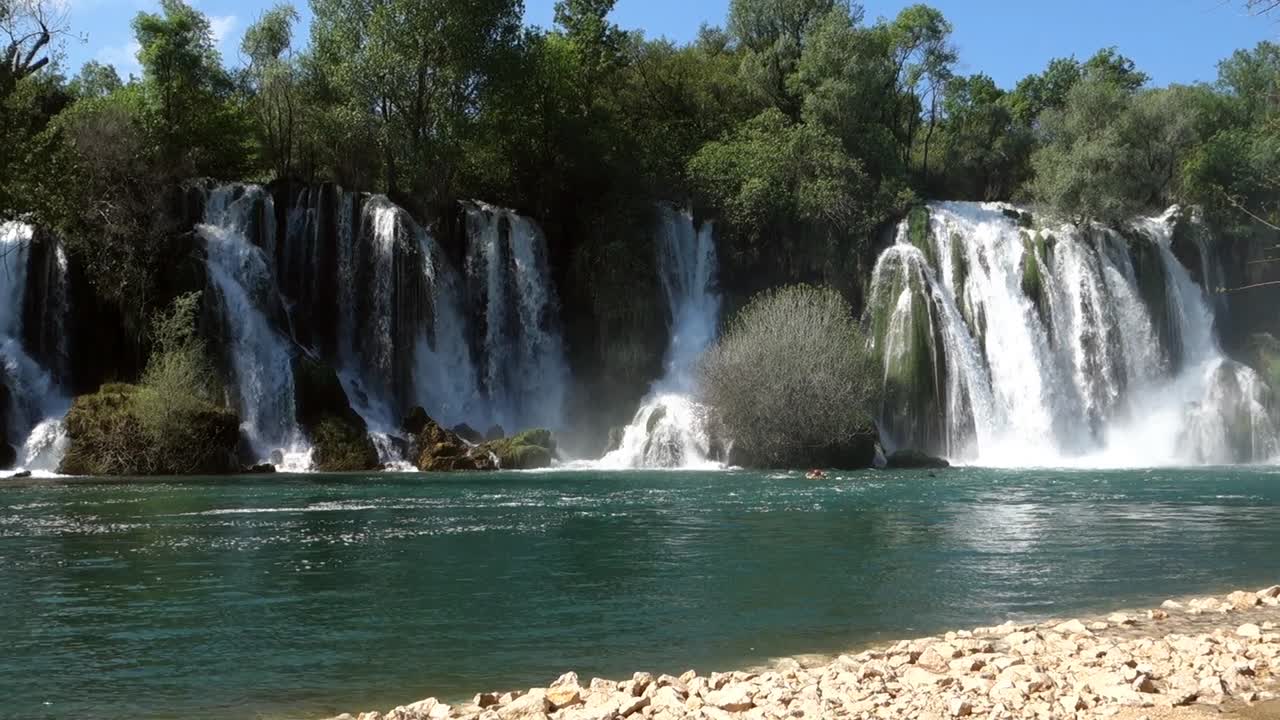 big cascades of Kravica waterfall in Trebizat river, in Bosnia and Herzegovina, Southeast Europe