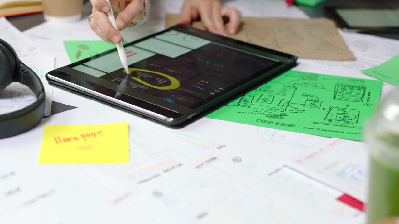 Healthy food, hands and tablet for digital