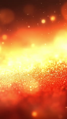 sparkling particles create a warm glow. glimmering orange and gold particles fill the space, radiating warmth and creating a captivating ambiance.