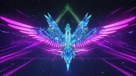 Crystal Phoenix with Neon Wings
