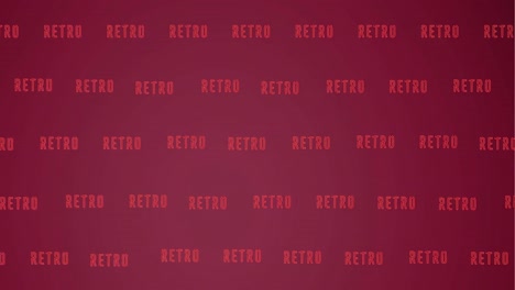animación de textos retro que se mueven sobre un fondo rojo