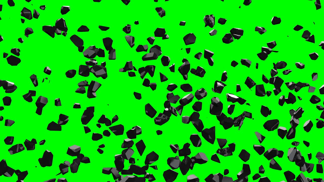 Explosion rock stone on green screen Industrial technology concept super slow motion 1000fps 4k